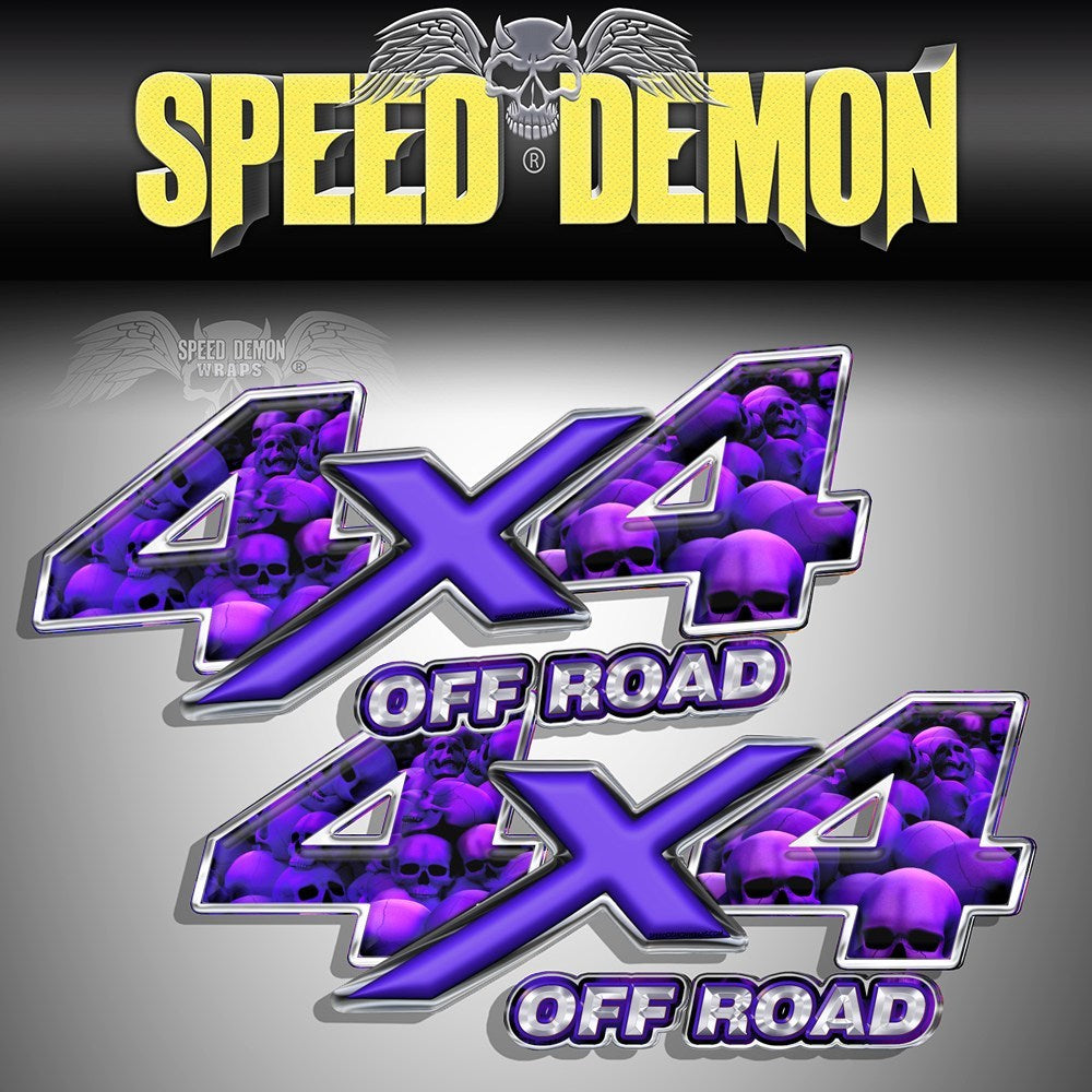 4X4 Decals Purple Skull Crusher MK - Speed Demon Wraps