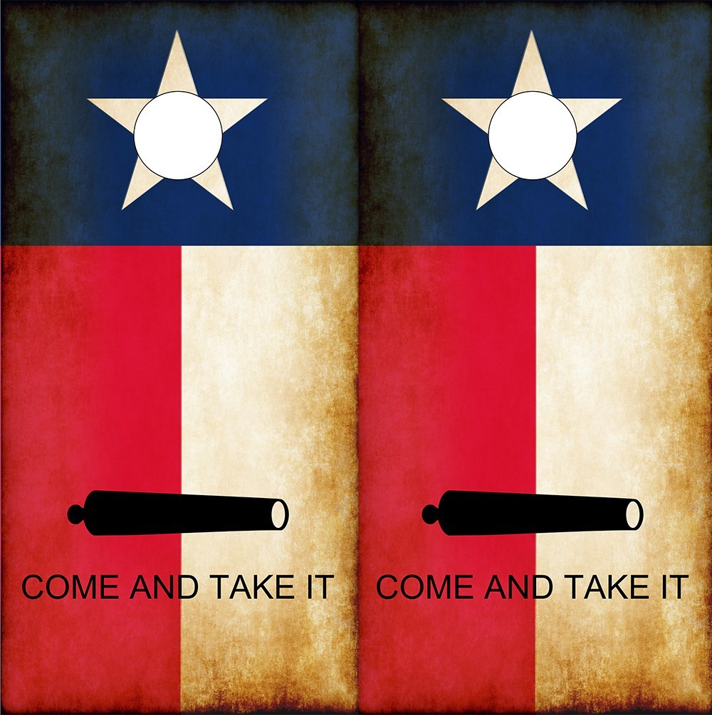 Cornhole Wraps Texas Flag Come and Take It Molon Labe - Speed Demon Wraps