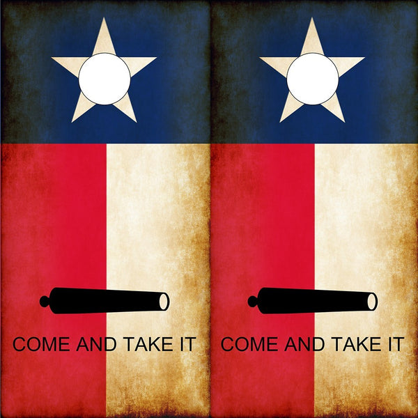 Cornhole Wraps Texas Flag Come and Take It Molon Labe - Speed Demon Wraps
